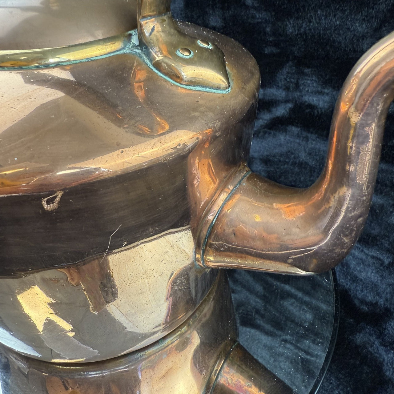 Antique Large Copper Kettle with Brass and Copper Handle - English Country House6