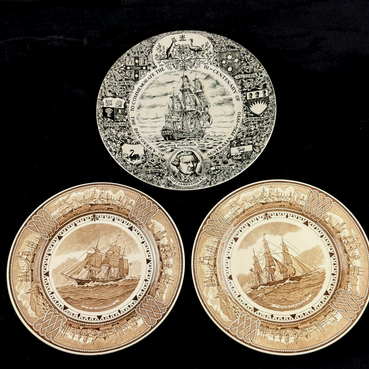 Wedgwood Ship Clipper & Cook Commemorative Plates Set x3 – Historic Maritime Art0