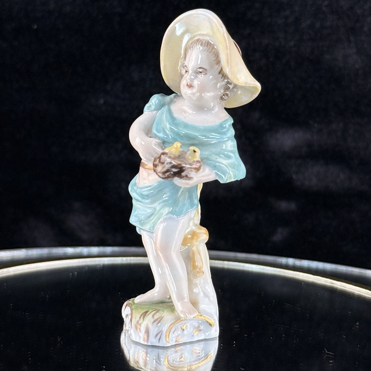 Antique Figurine Porcelain China Collectable Figure Glazed Marked German Girl1
