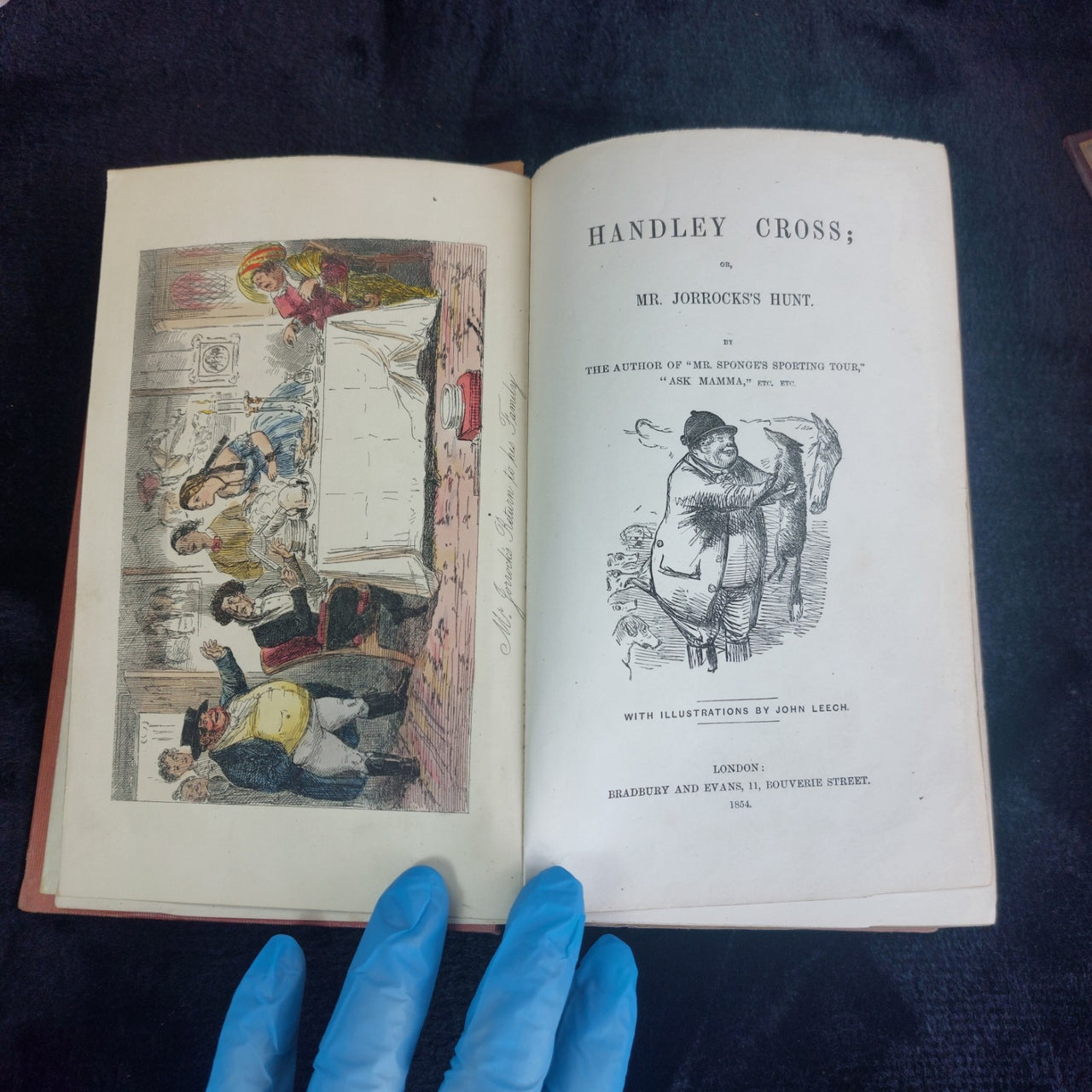 1854 book Antique Handley Cross Mr. Jorrocks's Hunt First Illustration Edition d8