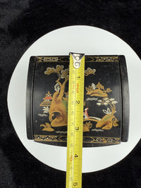 Thumbnail for Vintage Quality Japanese Style Black Lacquer Trinket Box with FoldUp Lid, Hand10