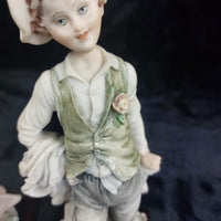 Thumbnail for Giuseppe Figurines Armani Pair Boy Girl Flowers Basket Romantic Scene 9