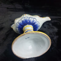 Thumbnail for Antique Italian Faience Majolica Candle Holder Hand Painted Coat of Arms Floral8