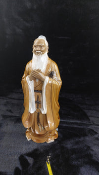 Thumbnail for Chinese Porcelain Figure Confucius Good Glazed 1291g Statue Brown White Rob 30c13