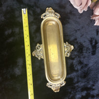 Thumbnail for Vintage Brass Desk Set – Letter Holder, Rococo Tray pen holder & Letter Opener8