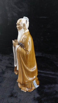 Thumbnail for Chinese Porcelain Figure Confucius Good Glazed 1291g Statue Brown White Rob 30c11