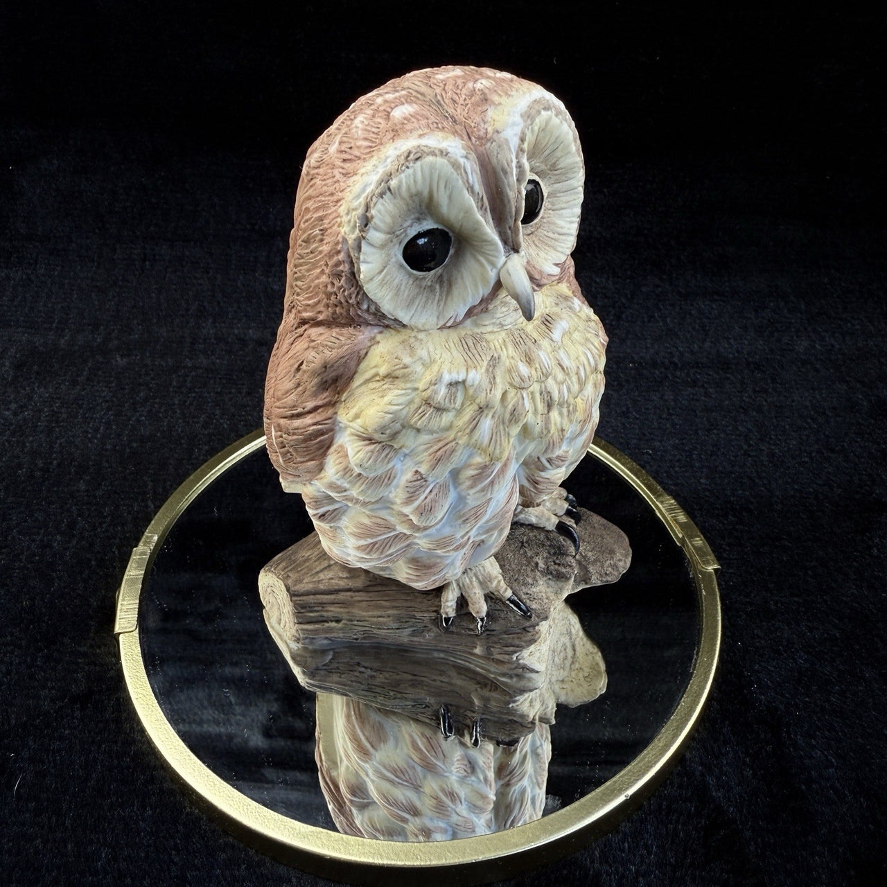 Wedgwood Art Mottled Glass Owl Paperweight bookshelf Figurine 1970s decor8