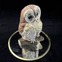 Thumbnail for Wedgwood Art Mottled Glass Owl Paperweight bookshelf Figurine 1970s decor8