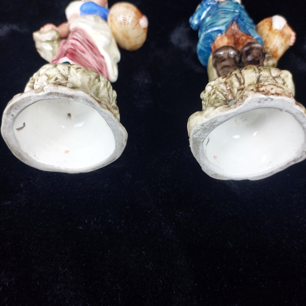 Antique Figurine Couple Wittmann & Roth Wife & Fisherman Figurines Porcelain10