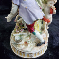 Thumbnail for Antique Dresden Style Porcelain Figurine The Broken Bridge Michel Victor Acier13