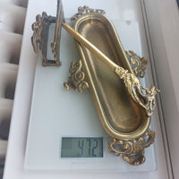 Thumbnail for Vintage Brass Desk Set – Letter Holder, Rococo Tray pen holder & Letter Opener18