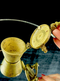 Thumbnail for Antique Indian Brass Travel Nesting Cups with Lidded Case â 5 Pc Set 646g Scal5