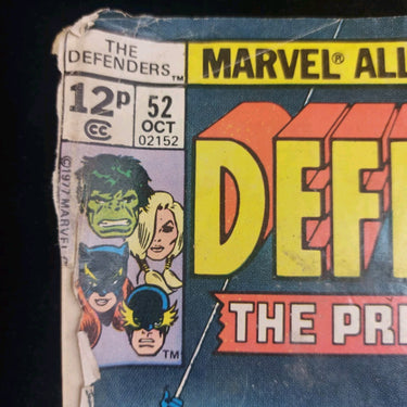 DEFENDERS 52  HULK VS SUBMARINER ORIGINAL OWNER MINE BC, Torn Cover 7.5 1977 1