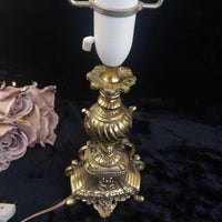 Thumbnail for Stunning Ornate Rococo Brass Lamp French Styl Heavy Urn Scroll Base 19