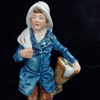 Thumbnail for Antique Figurine Couple Wittmann & Roth Wife & Fisherman Figurines Porcelain8