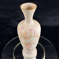 Thumbnail for Antique Vintage Hand Painted Milk Glass Vase Floral Enamel Tall 10” Art Deco Sty10