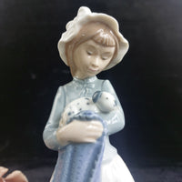Thumbnail for Nao by Lladro Girl lady Figurine 10in 1991 Lamb Bonnet Baby see hat decor Lladró7