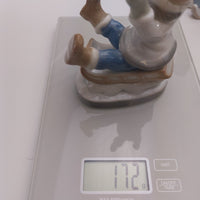 Thumbnail for Vintage German Porcelain Child on Sled Figurine Winter Scene Ornament 12cm16