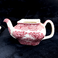 Thumbnail for Mason's Ironstone Vista Dinnerware Tea Set patent Red Transferware England Chips11