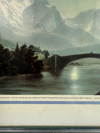 Thumbnail for A Pair of Vintage Landscape Prints Coastal & Swiss Alps Marshlands blue green4