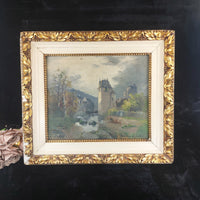 Thumbnail for 19th L. Century Henry Oil painting Castle Study 44×36cm See Gold Frame Antique.2