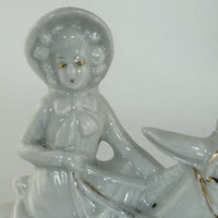 Thumbnail for Arcadian Crested China Donkey Figurine HMS Queen Elizabeth White Porcelain6