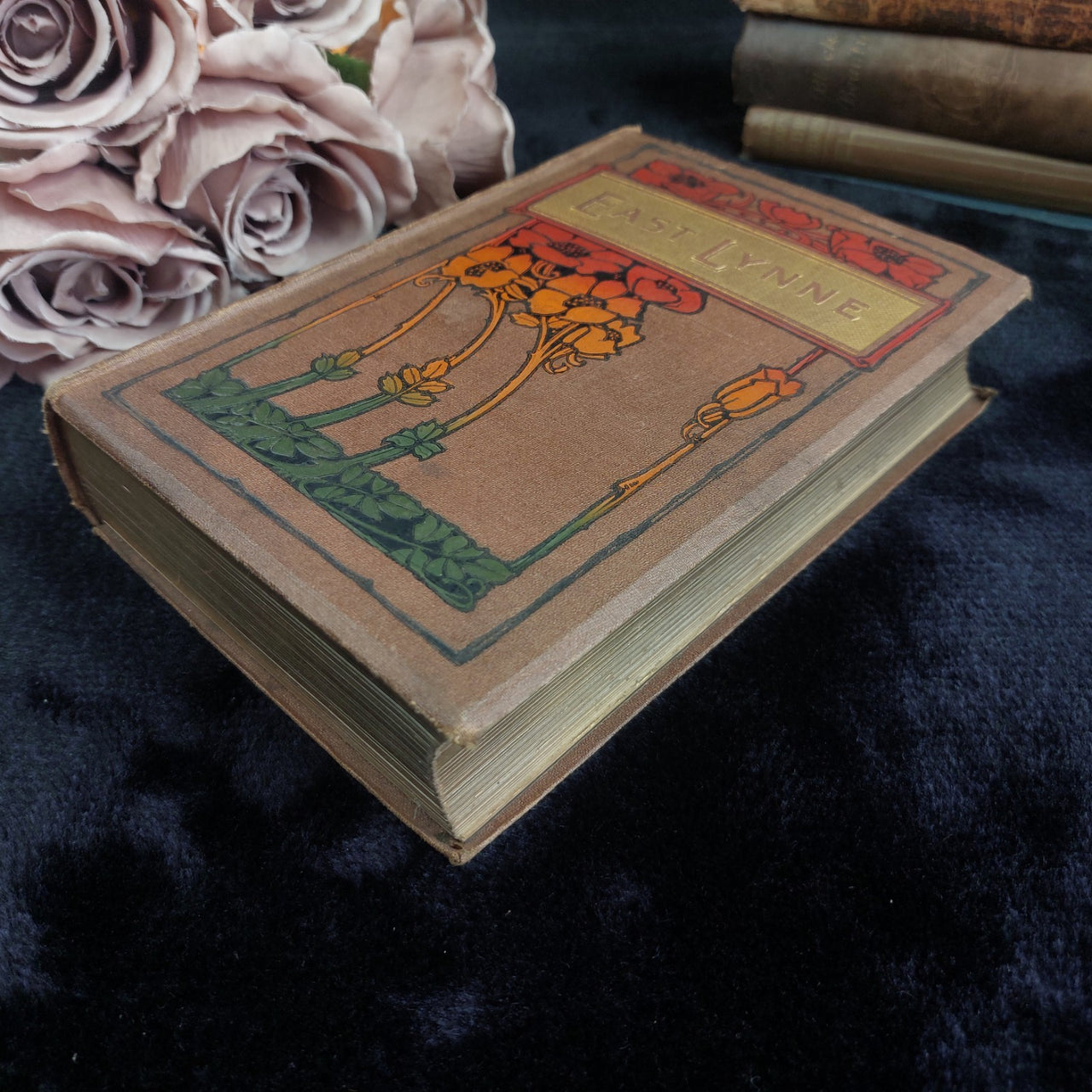 East Lynne Mrs Henry Wood antique book gift Cover Art Nouveau Illustrated 19099
