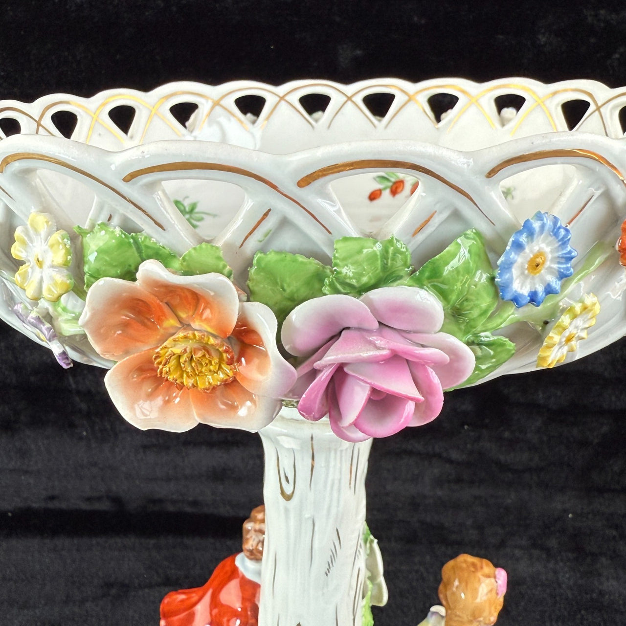 Rare Antique 13" Von Schierholz Porcelain Centerpiece Sculpture Bowl -see pics6