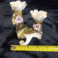 Thumbnail for Beautiful Capodimonte gift decor Double Candle Holder 4.5in Porcelain see pics3