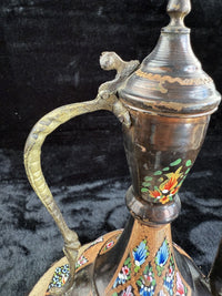 Thumbnail for One-of-a-Kind Hand-Painted Large Copper Pitcher & Tray/plate Set see the pics.8