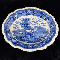 Thumbnail for Adams Cattle Scenery Blue Transferware Tureen with Lid 11