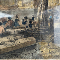 Thumbnail for Antique c.1830 Hand-Coloured Engraving Print Bristol Harbour Lambert & Collard8