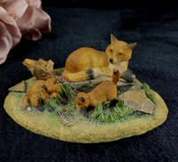 Thumbnail for Border Arts Fine Fox Family Figurine Chiltern Collection Nature WWF Scene Resin0