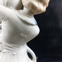 Thumbnail for Antique German Bisque Porcelain  Candle Holder Figurine – Blue & Gold Accents 9