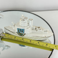Thumbnail for Arcadian Crested China Donkey Figurine HMS Queen Elizabeth White Porcelain12