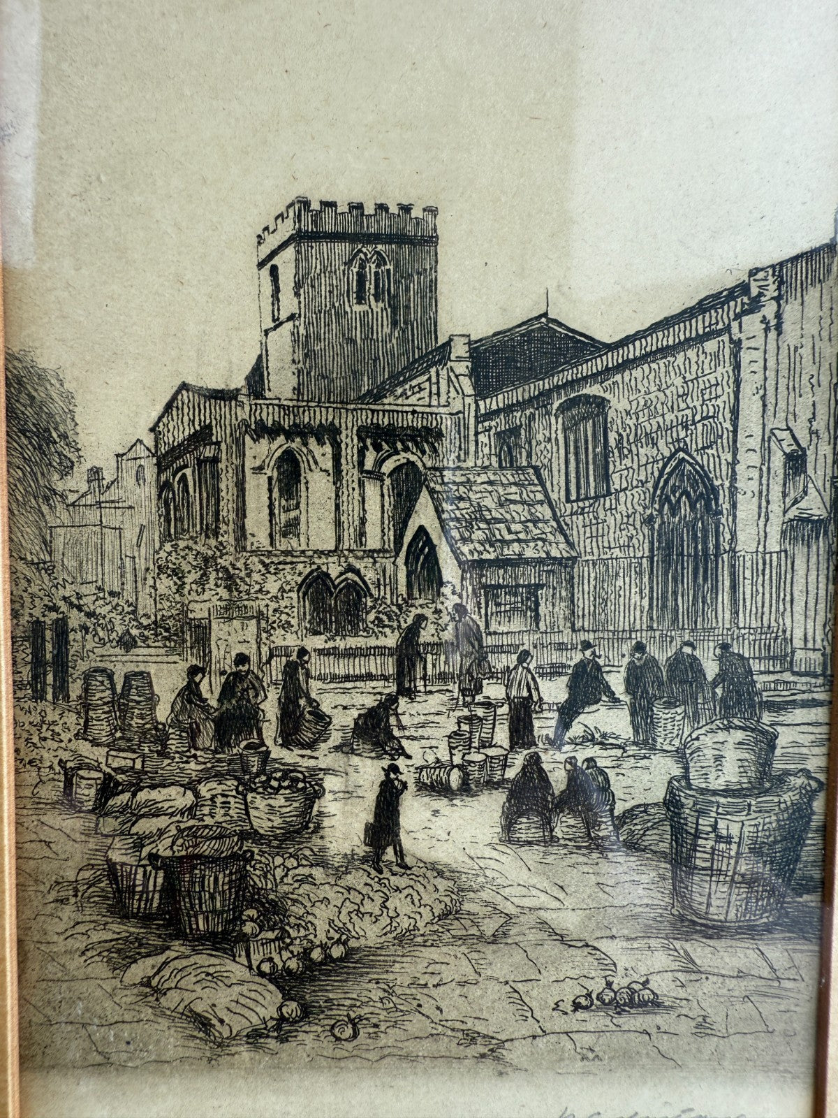 Antique Authentic Signed Etchings - A British Cathedral and St. Andrew's Church1