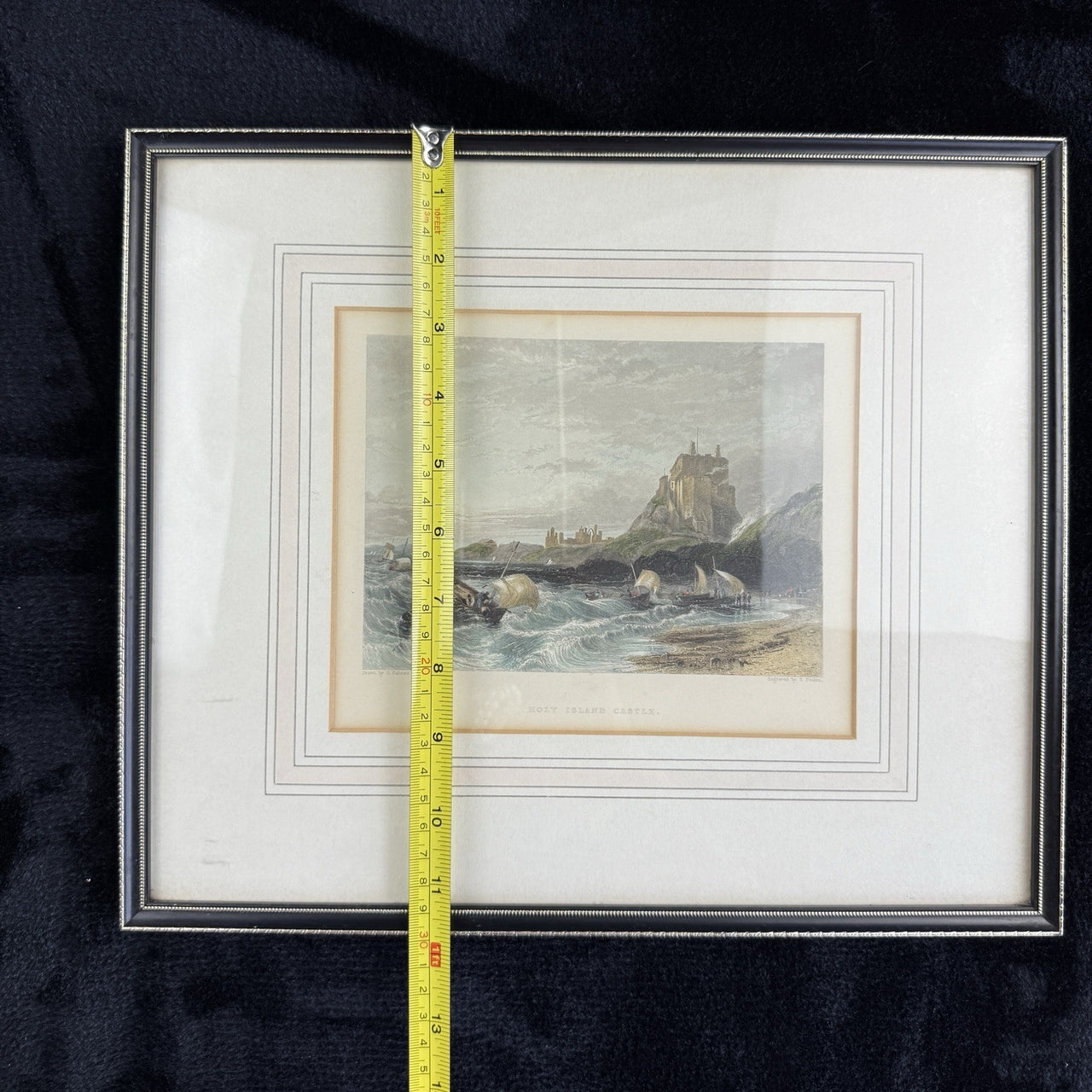 Pair Antique c.1830s Thomas Allom Engravings pr Bamborough & Holy Island Castle.14