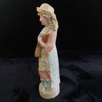 Thumbnail for Antique 15in German Bisque Figurine Lady Mandolin Musician Hand Painted Gilt8