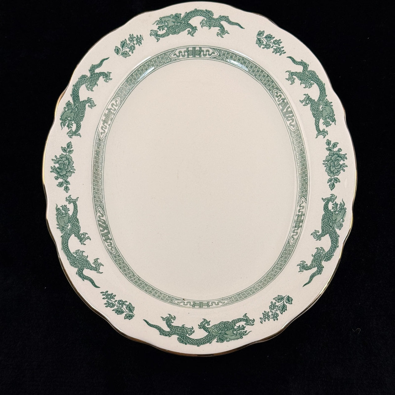 Royal England Cauldon Green Dragon Serving Set x6 – Vintage Ironstone China13