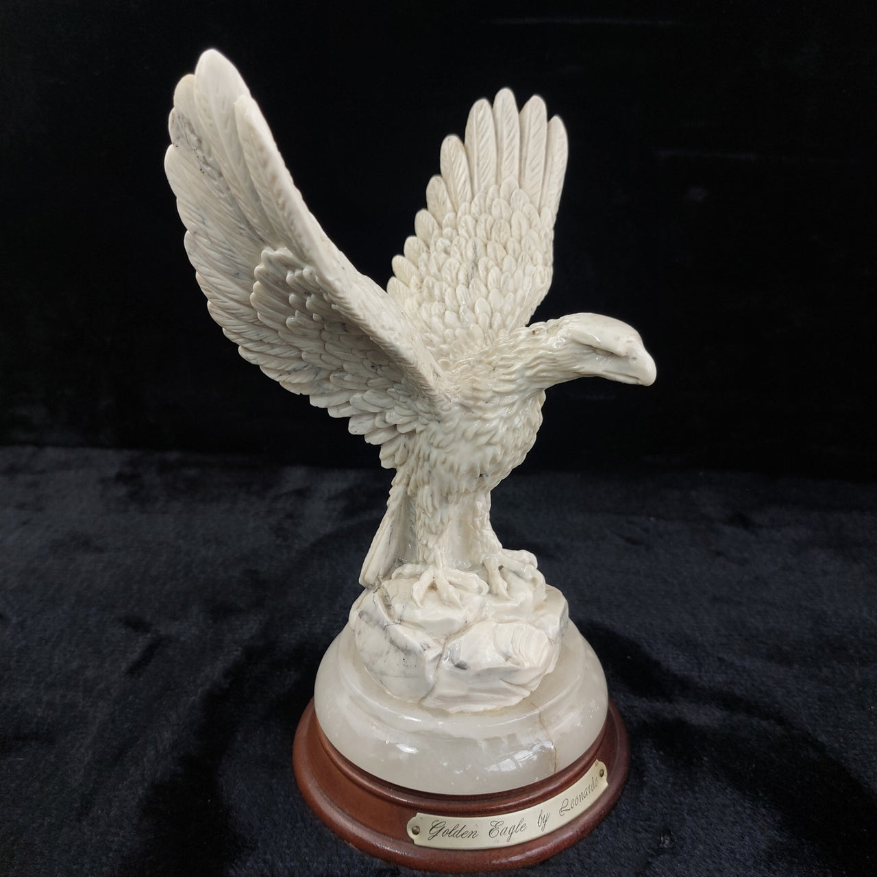 Leonardo Golden Statue Eagle Sculpture Marble Resin 9” Figurine United Kingdom.8