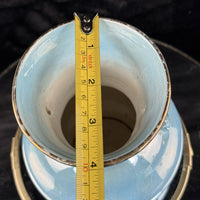 Thumbnail for Antique Maling Vase England –Blue Glazed Handle Twin Urn Shape 6.5” decor China,9