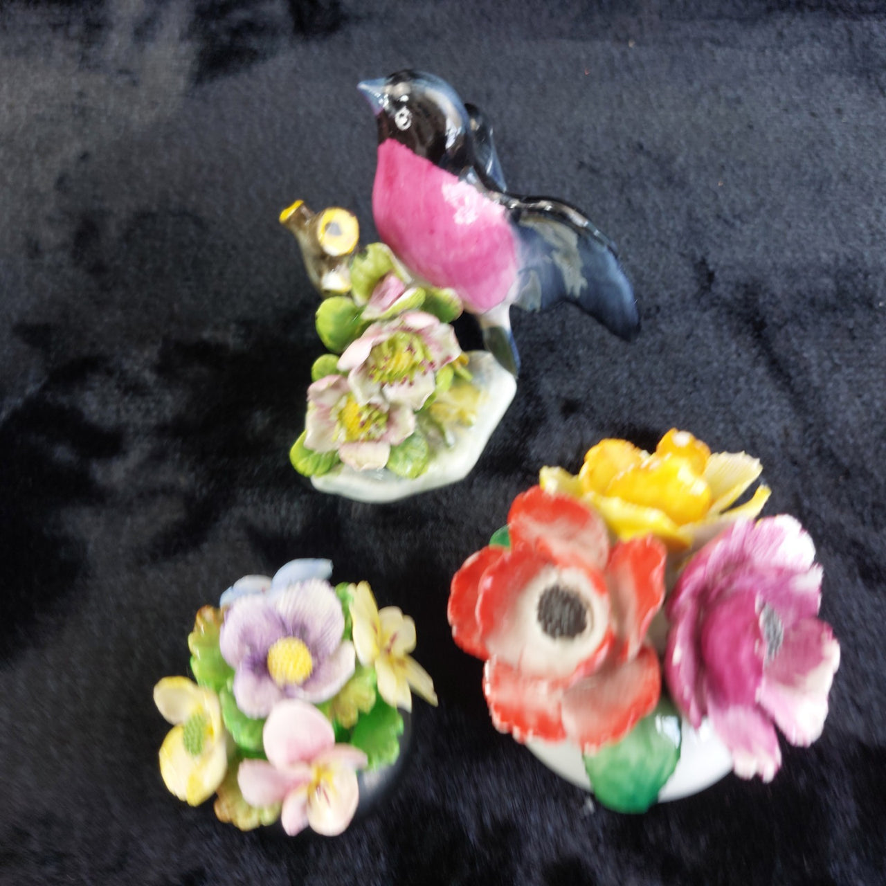Royal Adderley Bullfinch Floral Figurines Lot – Chips Acceptable England Bone Ch10