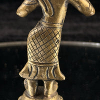 Thumbnail for Antique Thai Bronze Dancer Statue Brass Asian Gilt Flute Player Tibetian 4.5” 8
