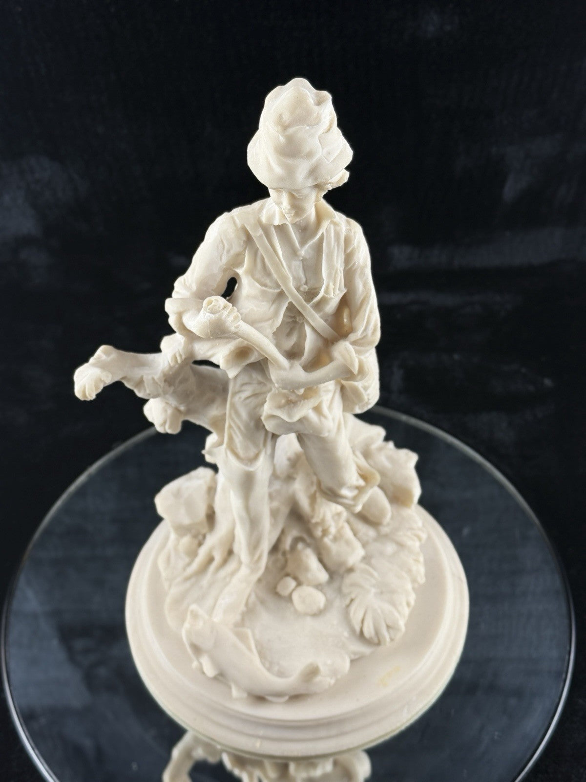 Antique , Late 19th Century Parian Ware Style Fisherman Figurine 2.13kg 12in dec8