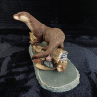 Thumbnail for Border arts fine Edmann 1978 Limited Otter Sculpture 306/350 Stone Base Wil4