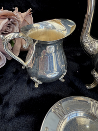 Thumbnail for silver plated tea pot & pitcher and plate with a lid Unbranded Victorian Antique10