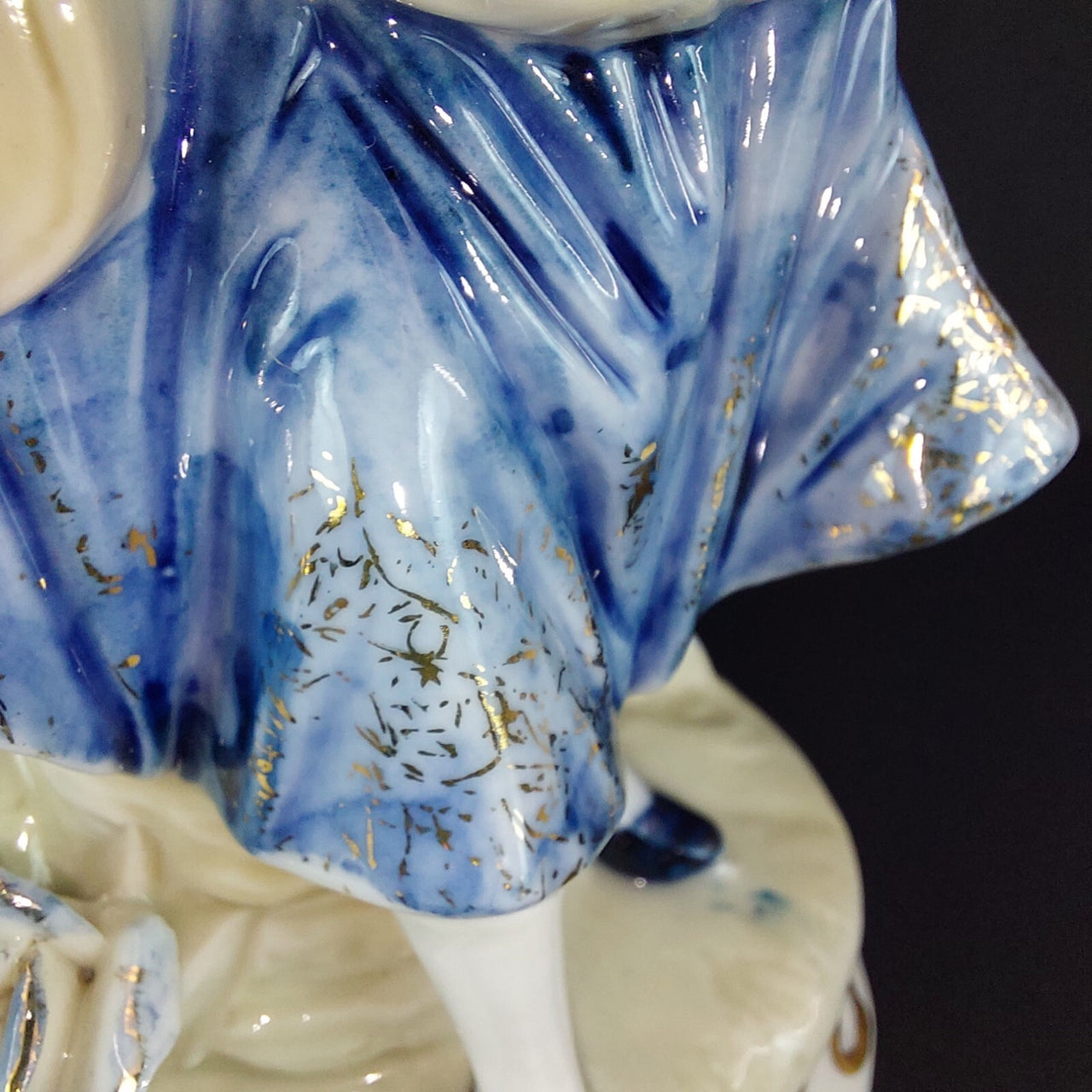 Vintage Porcelain Foreign Lady Musician Figurine 6.5" Ceramic Art Deco Style dec9