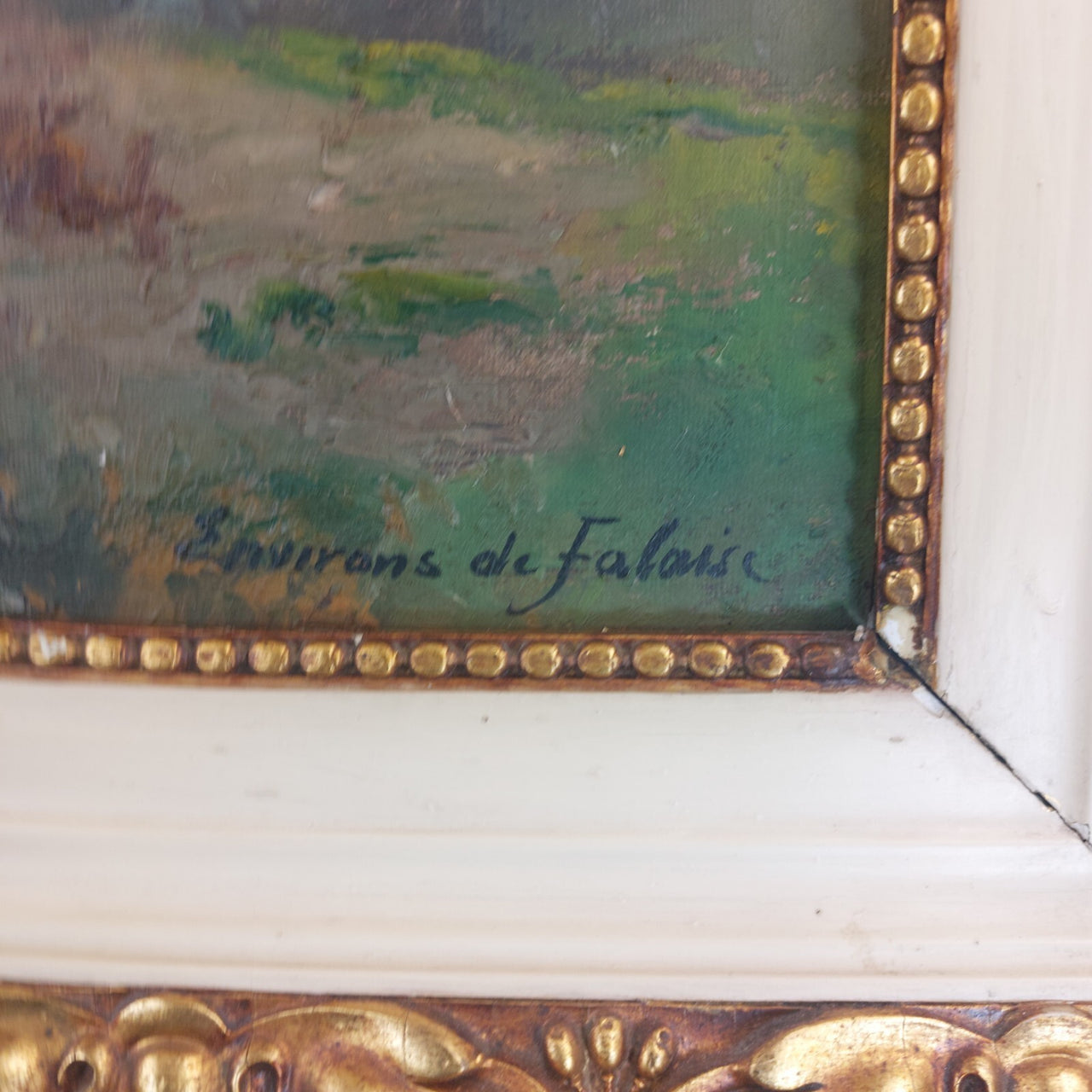 19th L. Century Henry Oil painting Castle Study 44×36cm See Gold Frame Antique.10