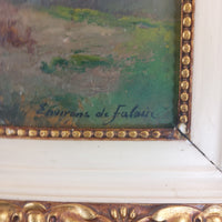Thumbnail for 19th L. Century Henry Oil painting Castle Study 44×36cm See Gold Frame Antique.10