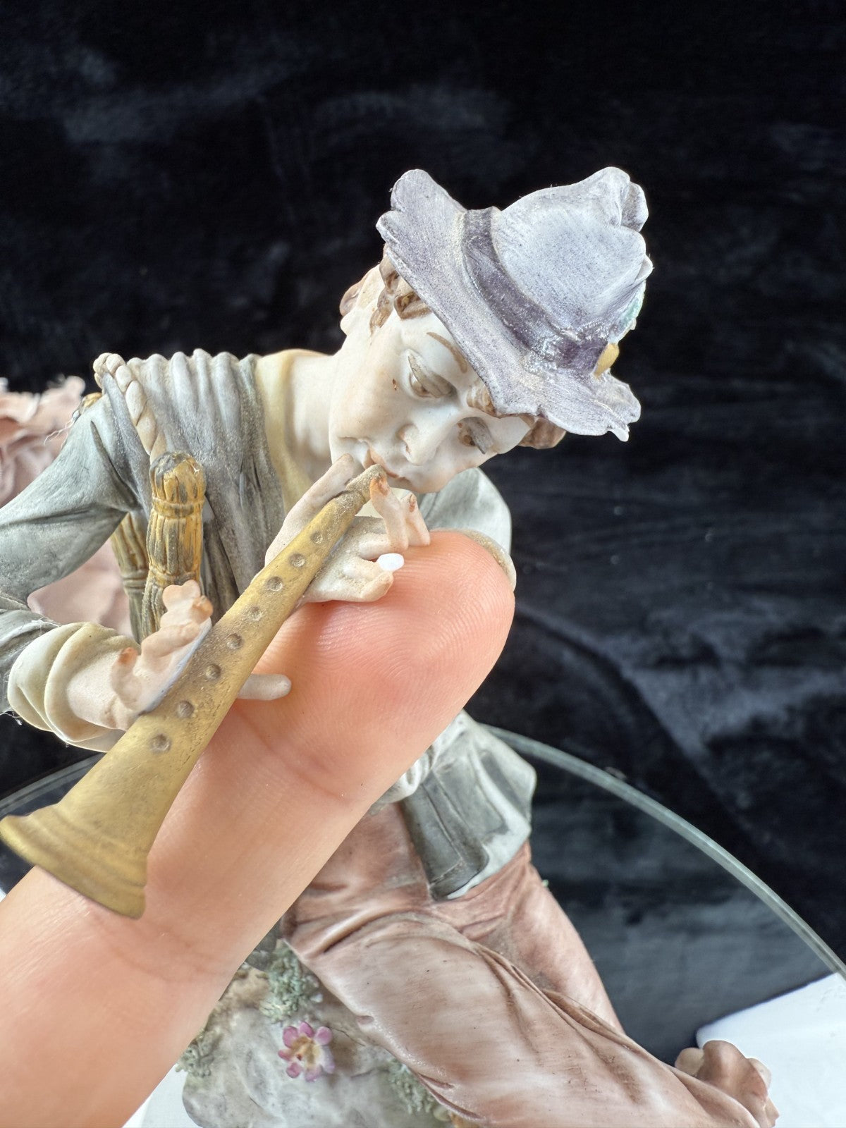Porcelain Italian Figurine "The Flute Player" Le Nove Bertosca, Galleni Livorno12